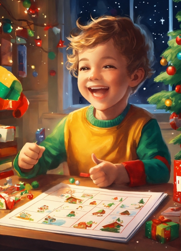 Cute Doll Pic, Smile, Green, Christmas Ornament, Light, Christmas Tree