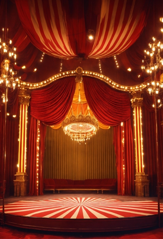Decoration, Theater Curtain, Amber, Textile, Entertainment, Lighting
