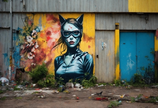 Download Wallpaper Anime Naruto, Paint, Azure, Yellow, Pink, Graffiti