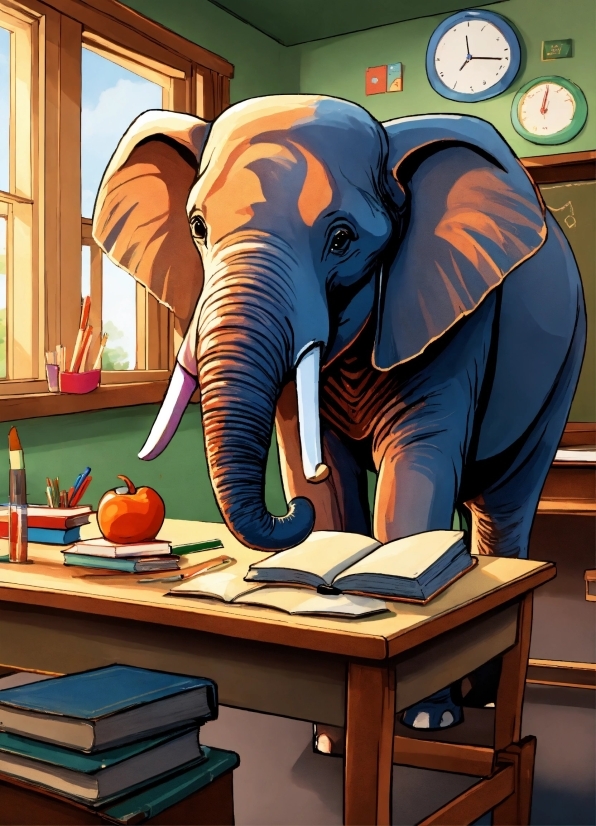 Elephant, Window, Book, Elephants And Mammoths, African Elephant, Working Animal