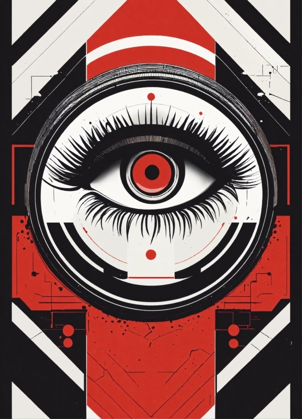 Eye, Eyelash, Font, Red, Circle, Graphics