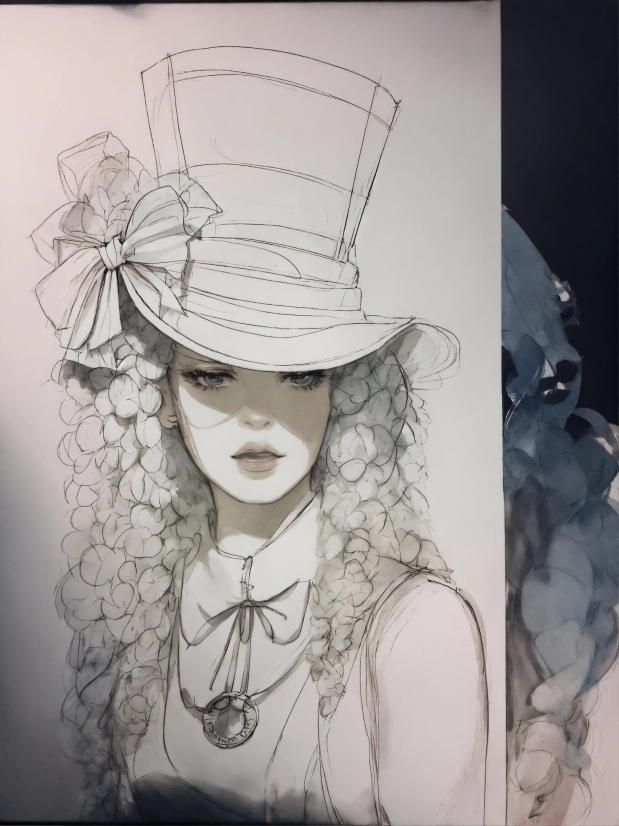 Eyelash, Hat, Style, Black-and-white, Costume Hat, Headgear
