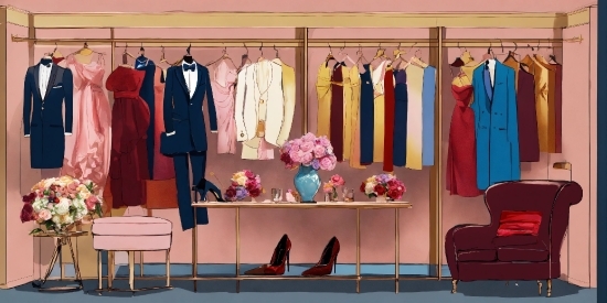 Fashion, Blue, Textile, Clothes Hanger, Interior Design, Pink