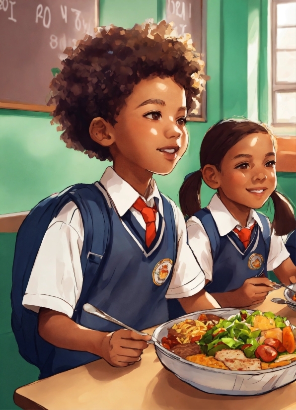 Food, Smile, Tableware, Table, Recipe, School Uniform