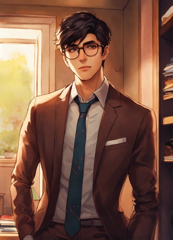 Forehead, Glasses, Vision Care, Outerwear, Hairstyle, Dress Shirt