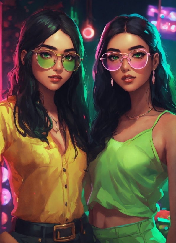 Free Isometric Illustrations, Face, Head, Green, Vision Care, Fashion