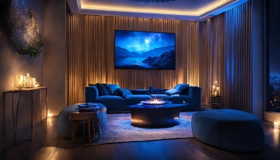 Furniture, Blue, Couch, Purple, Azure, Comfort