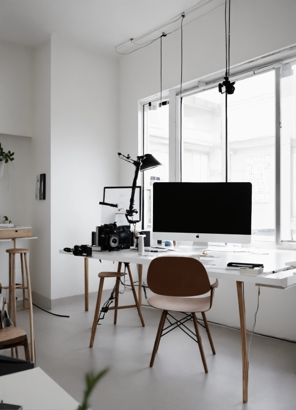 Furniture, Building, Table, Computer, Computer Desk, Interior Design