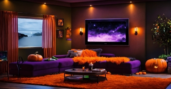 Furniture, Property, Couch, Purple, Nature, Comfort