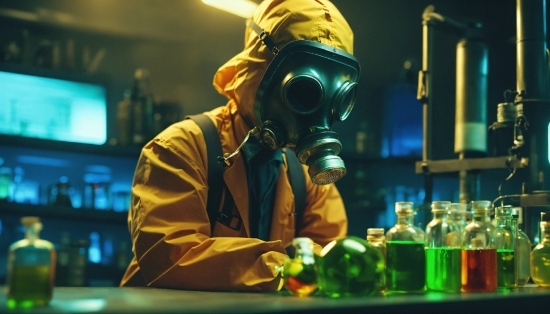 Gas Mask, Bottle, Personal Protective Equipment, Drinking Establishment, Service, Oxygen Mask