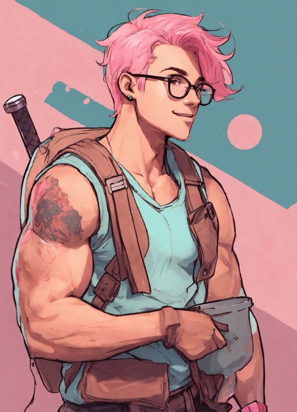 Glasses, Arm, Muscle, Cartoon, Vision Care, Human