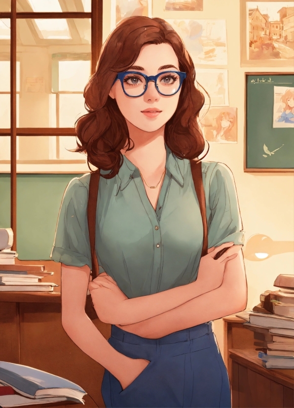 Glasses, Hairstyle, Shoulder, Vision Care, Organ, Window