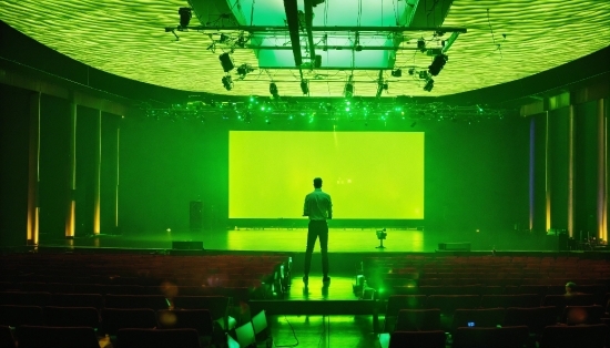 Green, Performing Arts, Entertainment, Music Venue, Event, Display Device
