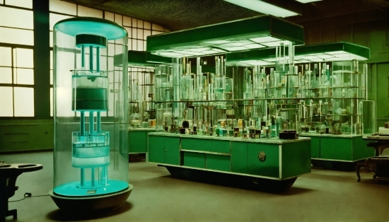 Green, Science, Gas, Fixture, Machine, Display Case