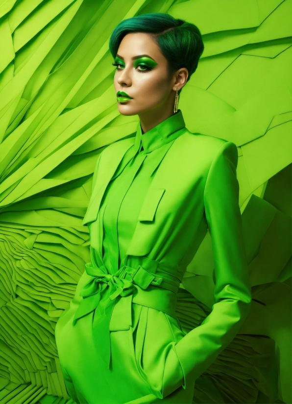 Green, Sleeve, People In Nature, Yellow, Terrestrial Plant, Fashion Design