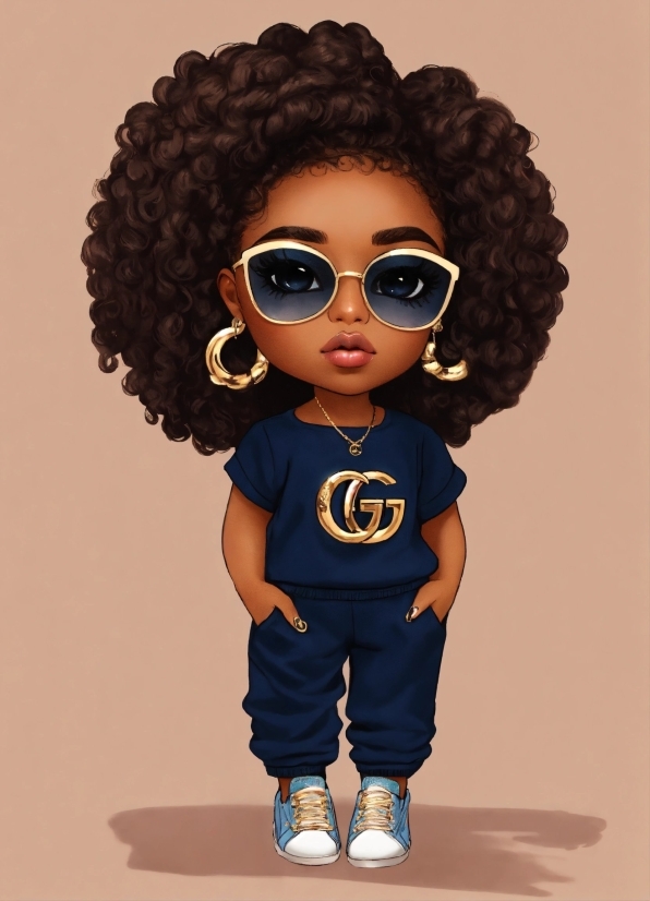 Hair, Brown, Glasses, Doll, Toy, Sleeve