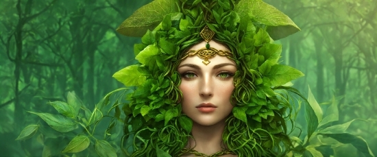 Hairstyle, Eye, Green, People In Nature, Eyelash, Leaf