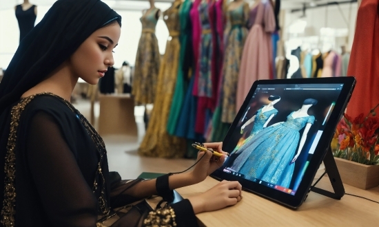 Hand, Personal Computer, Tablet Computer, Computer, Dress, Fashion Design