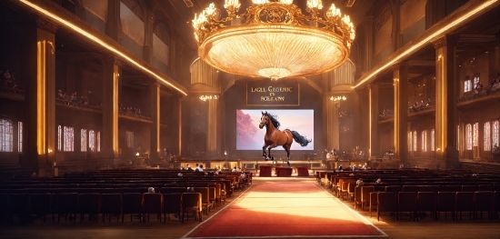 Horse, Building, Interior Design, Lighting, Entertainment, Stage