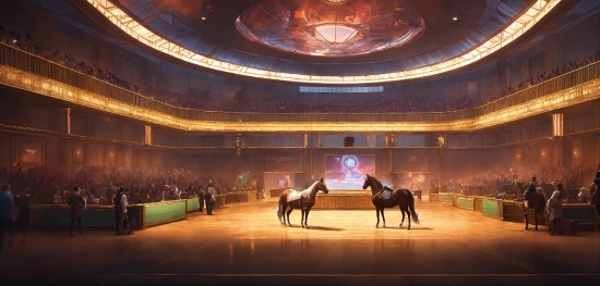 Horse, Light, Building, Lighting, Entertainment, Performing Arts