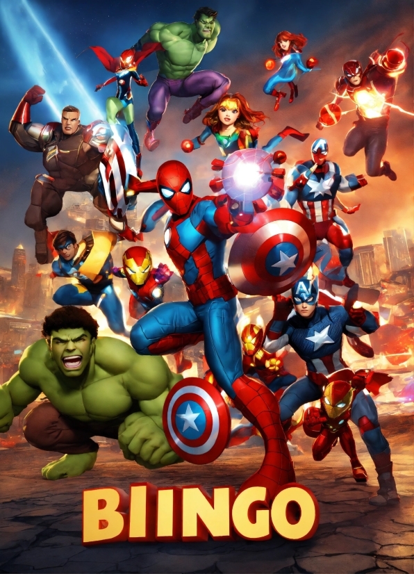Hulk, Cartoon, Captain America, Fun, Spider-man, Avengers
