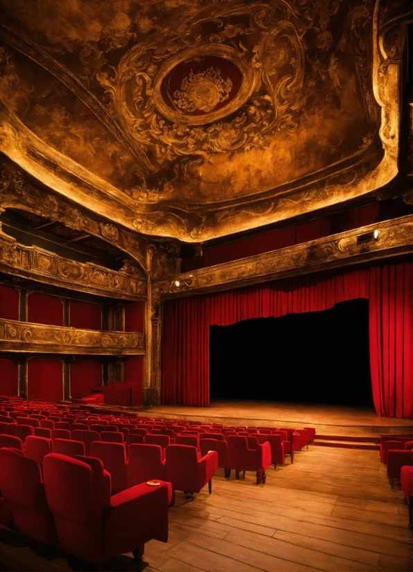 Interior Design, Hall, Entertainment, Chair, Stage Is Empty, Building
