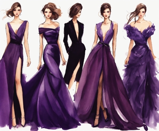 Joint, Shoulder, Purple, One-piece Garment, Neck, Dress