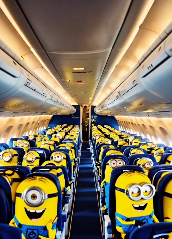 Light, Blue, Yellow, Mode Of Transport, Air Travel, Aircraft Cabin