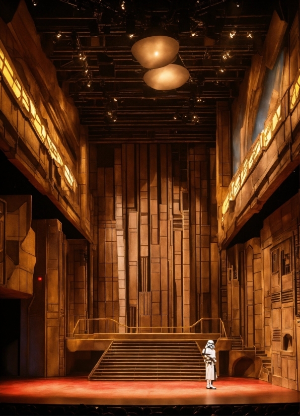Light, Building, Wood, Hall, Symmetry, Ceiling