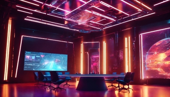 Light, Chair, Purple, Entertainment, Interior Design, Visual Effect Lighting