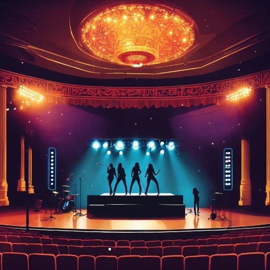 Light, Entertainment, Performing Arts, Decoration, Projection Screen, Stage