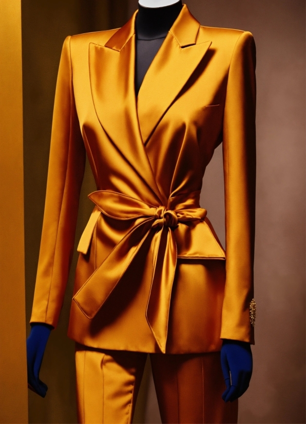 Light, Gold, Neck, Sleeve, One-piece Garment, Orange
