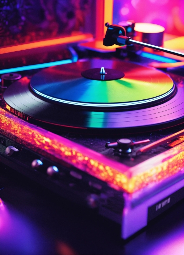 Light, Music, Record Player, Red, Deejay, Entertainment