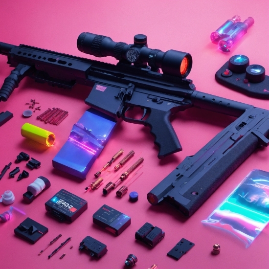Light, Purple, Air Gun, Trigger, Red, Gun Barrel