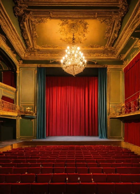 Light, Theater Curtain, Lighting, Stage Is Empty, Interior Design, Hall
