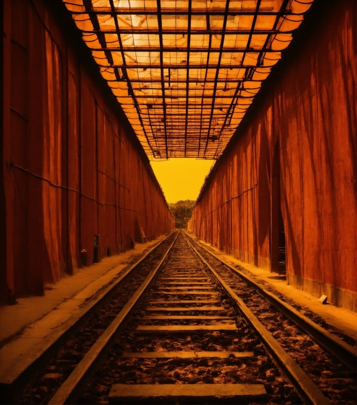 Light, Wood, Track, Architecture, Line, Railway