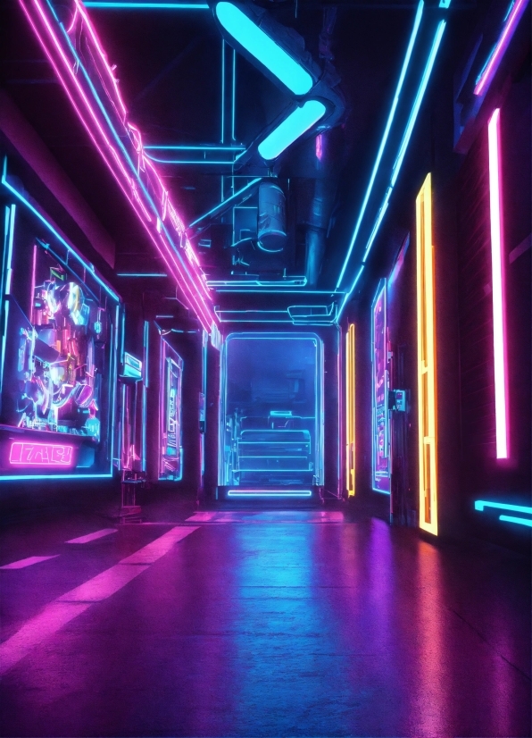 Linux Mint Backgrounds, Light, Purple, Building, Electricity, Pink
