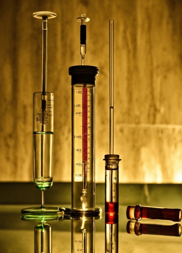 Liquid, Light, Amber, Test Tube, Cylinder, Gas