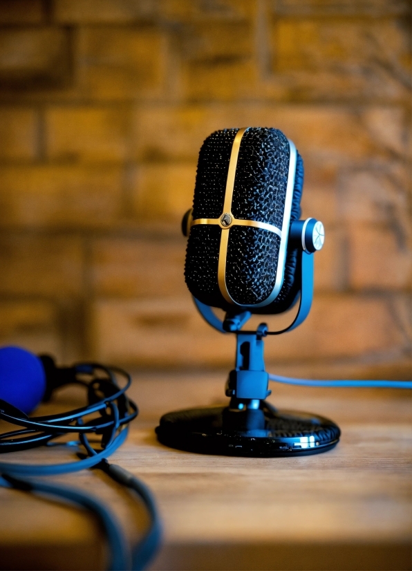 Microphone, Blue, Peripheral, Audio Equipment, Gadget, Toy