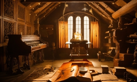 Musical Instrument, Piano, Window, Wood, Keyboard, Lighting