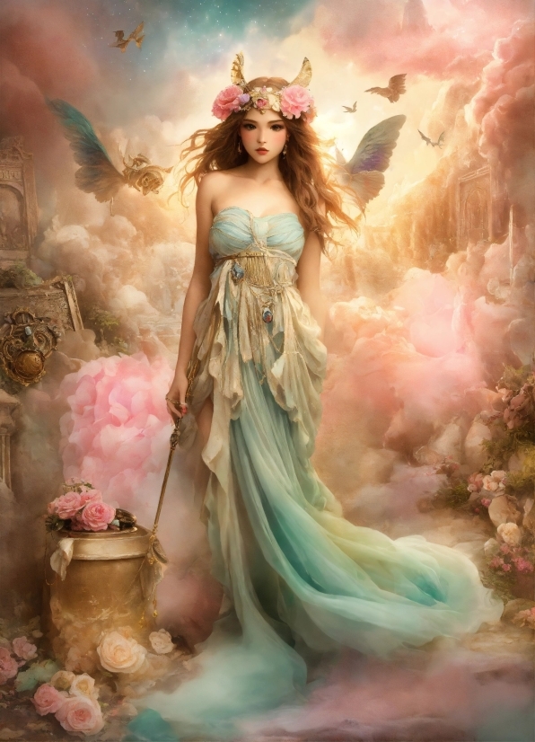 Mythical Creature, People In Nature, Pink, Art, Painting, Cg Artwork