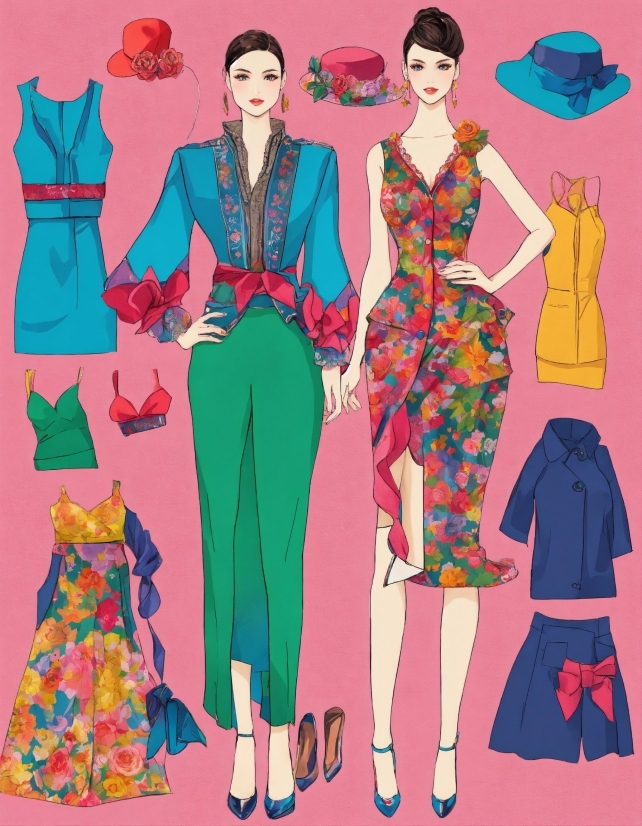 One-piece Garment, Green, Fashion, Sleeve, Pink, Waist