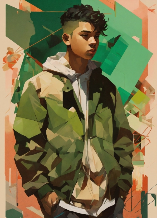Outerwear, Camouflage, Military Camouflage, Human, Sleeve, Art