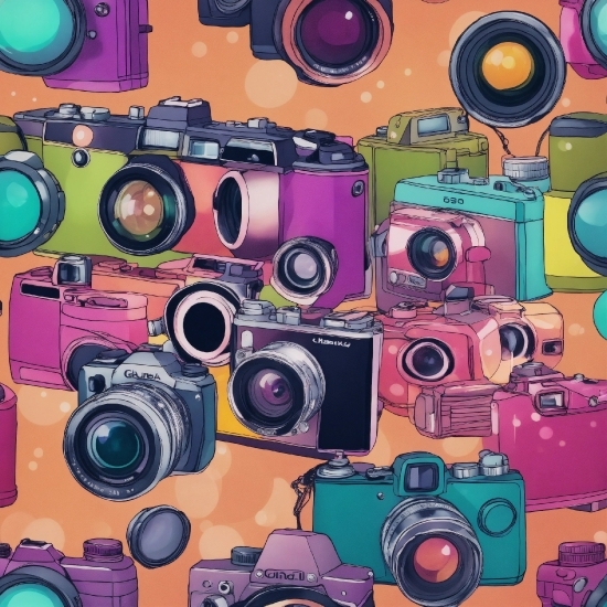 Photograph, Green, Purple, Camera Lens, Camera, Yellow