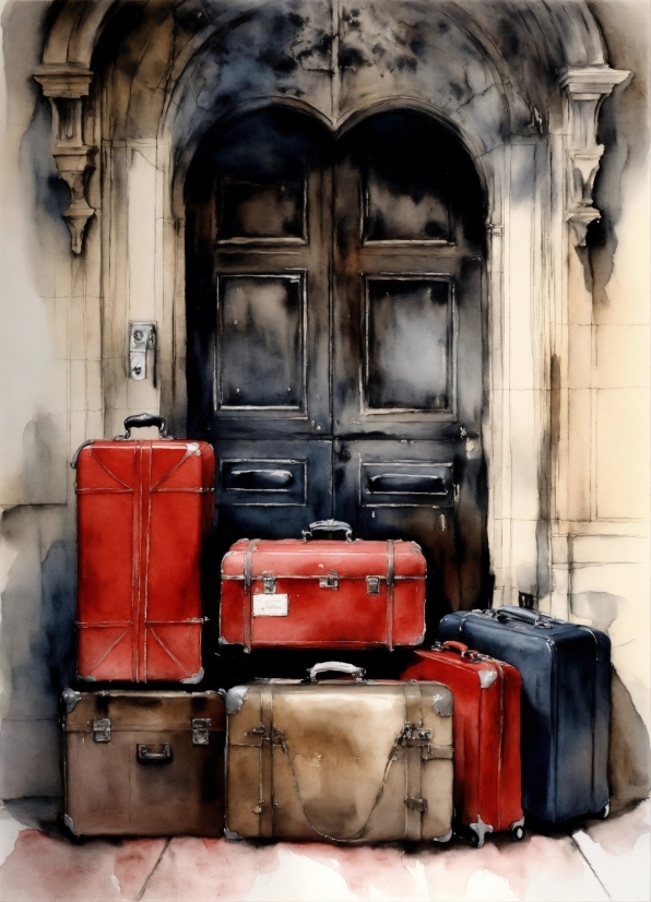 Photograph, Luggage And Bags, Bag, Orange, Interior Design, Wood