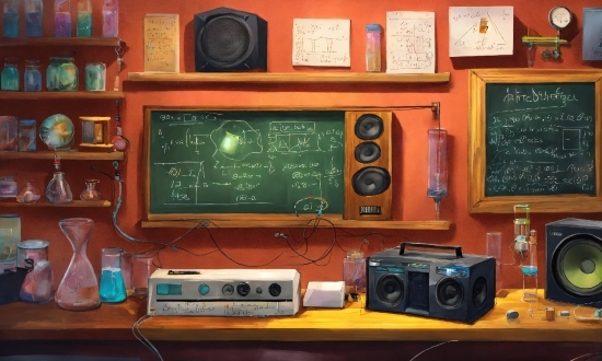 Picture Frame, Blackboard, Table, Wood, Audio Equipment, Technology