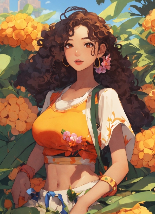 Plant, People In Nature, Orange, Flower, Yellow, Thigh