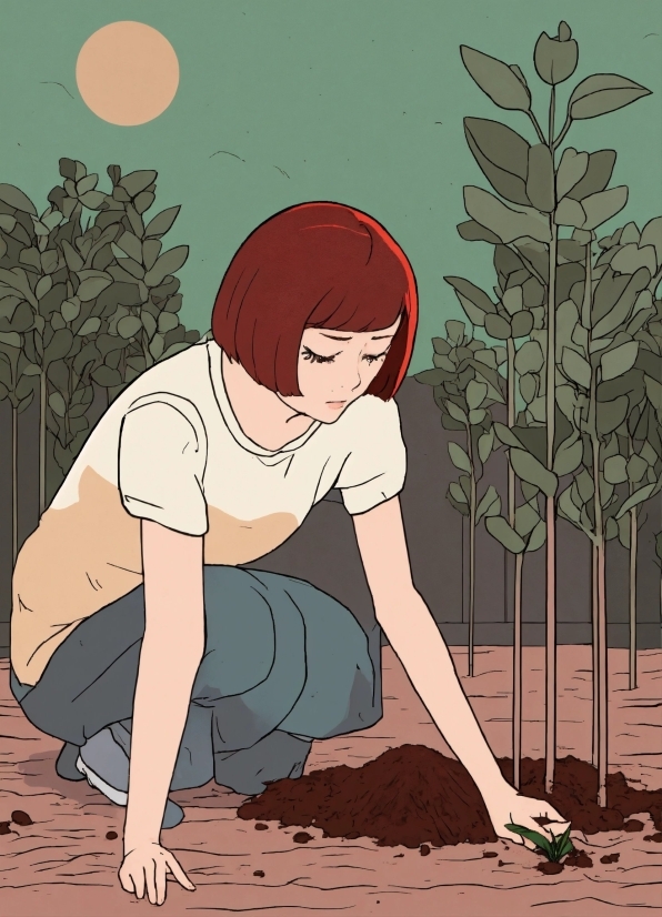 Plant, Vertebrate, Cartoon, Sleeve, People In Nature, Mammal