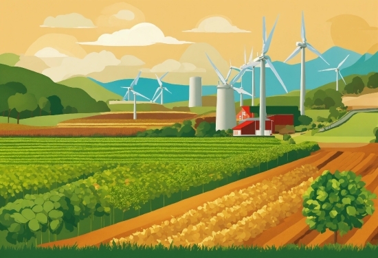 Plant, Windmill, Ecoregion, Green, Sky, Nature