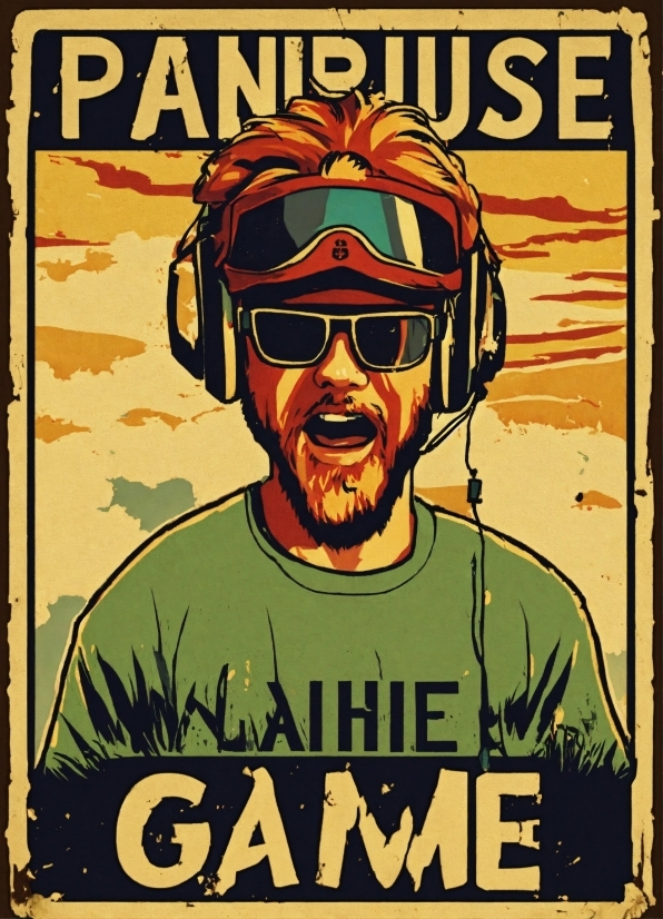 Poster, Helmet, Font, Art, Advertising, Illustration
